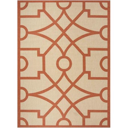 Safavieh 8 x 11 ft. - 2 in. Martha Stewart Power Loomed Rug Large Rectangle - Beige & Terracotta MSR4121J-8